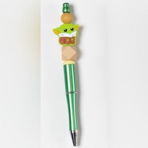 Baby Yoda Custom Made Silicone Beaded Pen